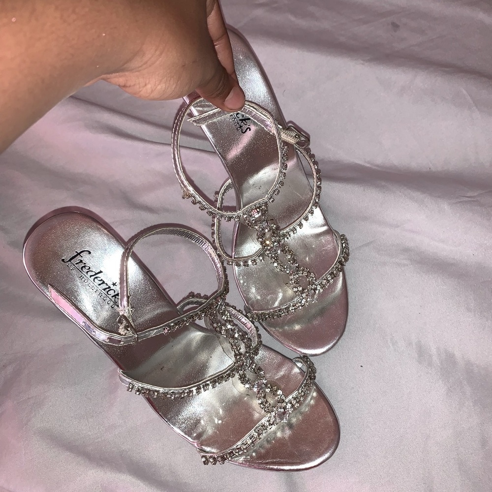 Sliver heels with diamonds